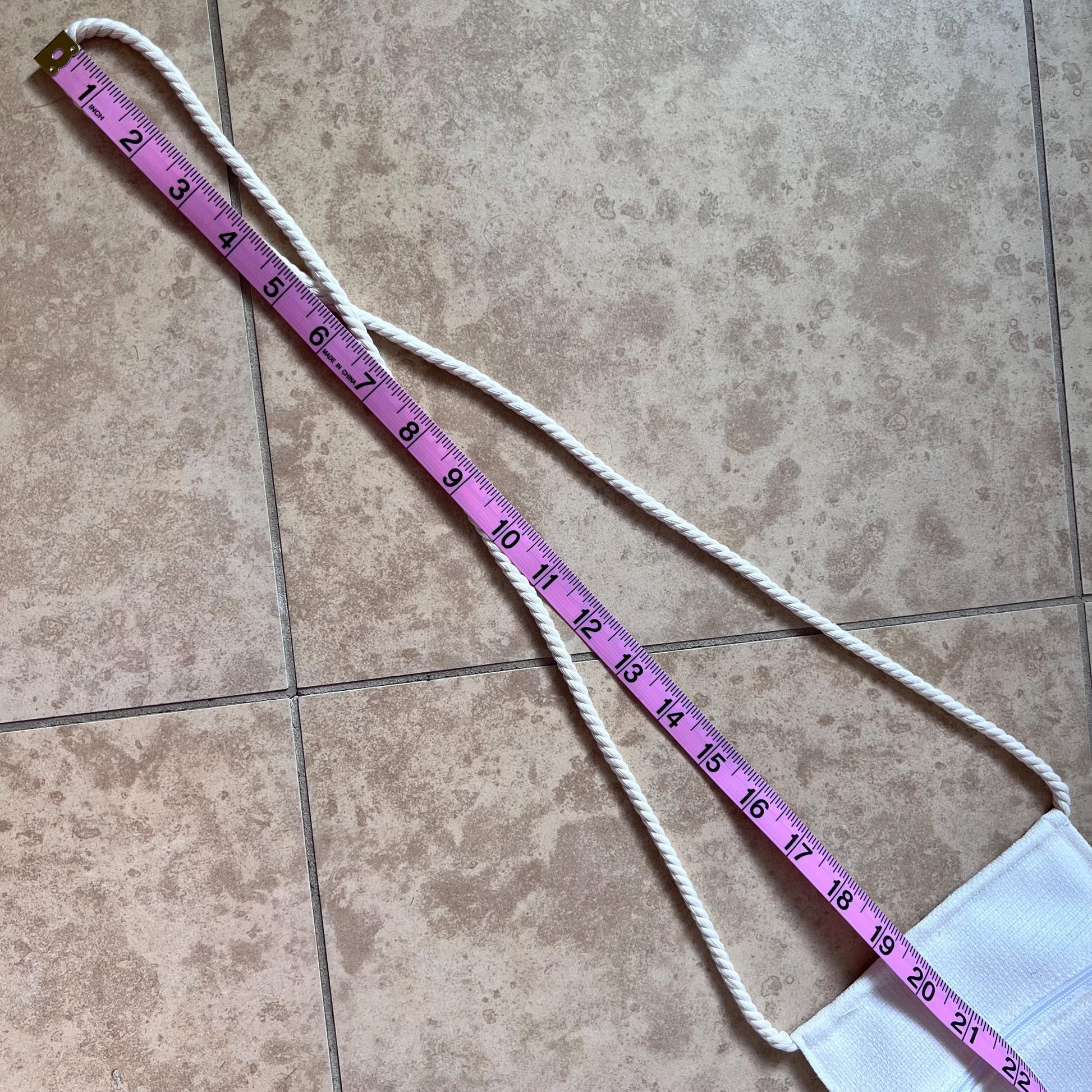 Handmade Canvas Zipper Bag with Rope Strap