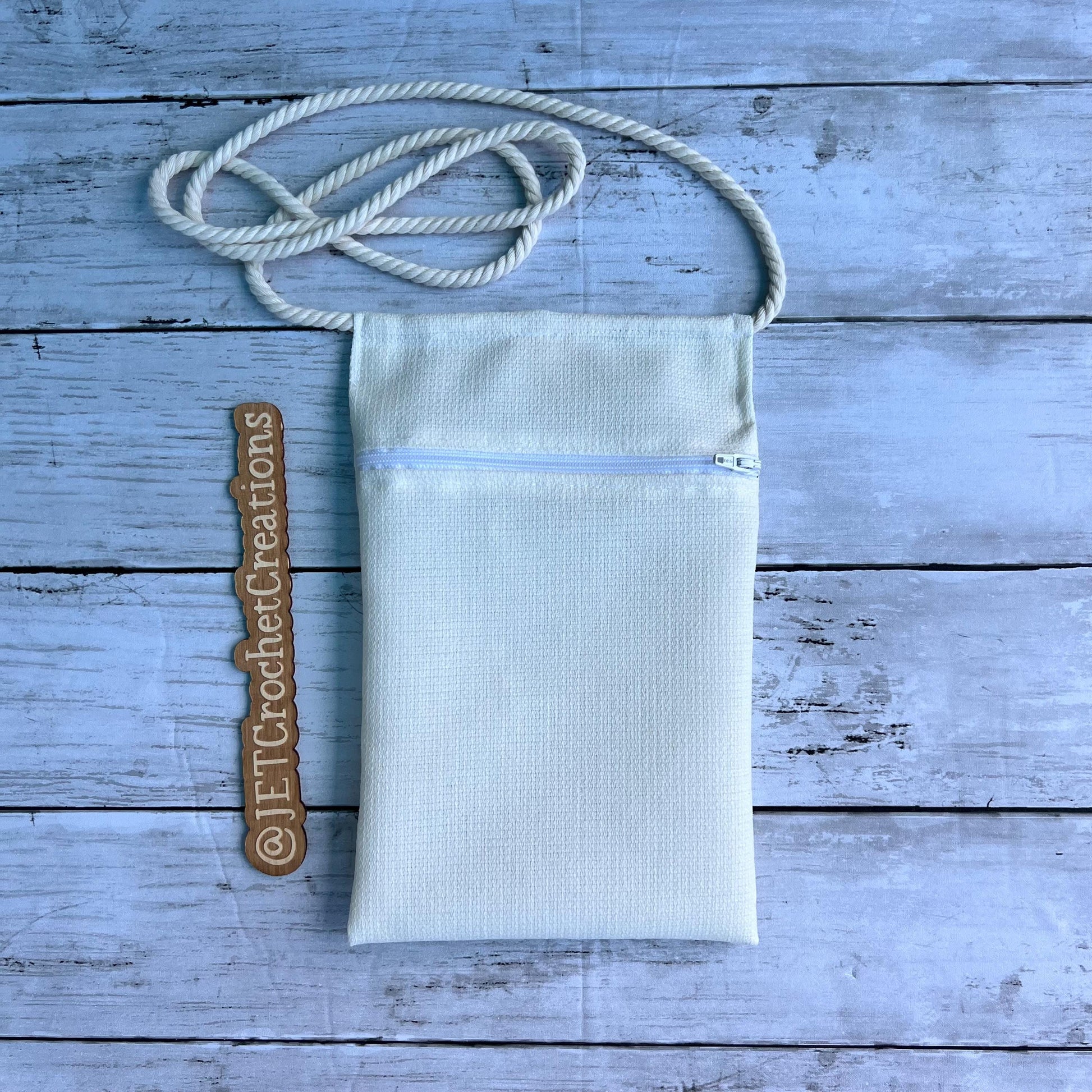 Handmade Canvas Zipper Bag with Rope Strap