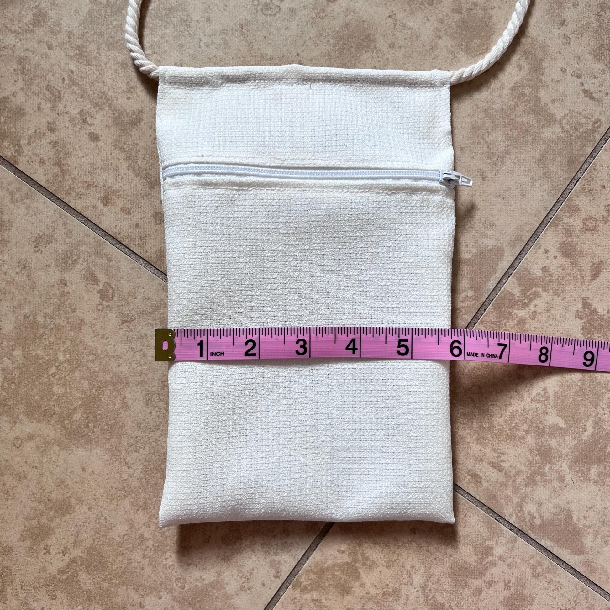 Handmade Canvas Zipper Bag with Rope Strap