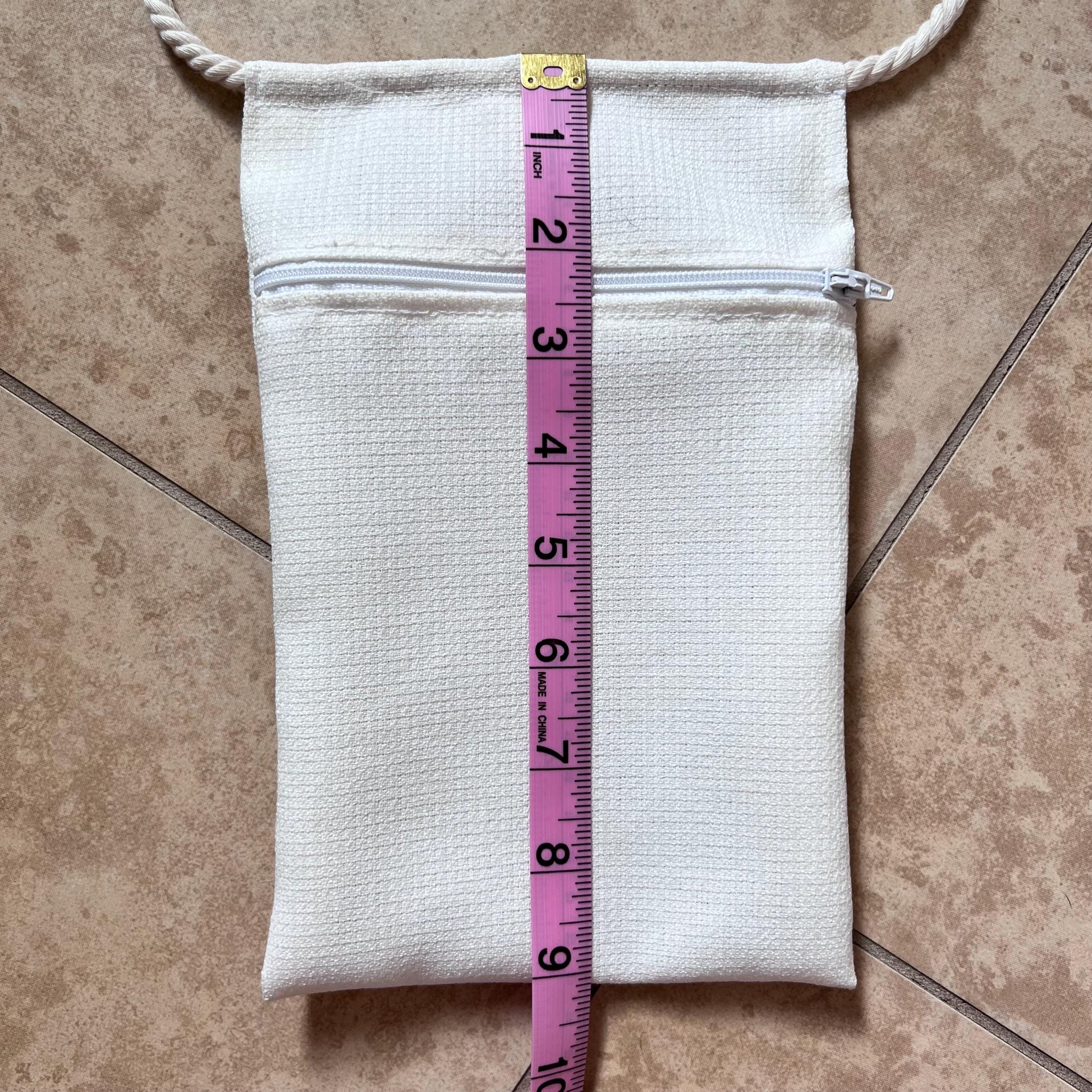 Handmade Canvas Zipper Bag with Rope Strap