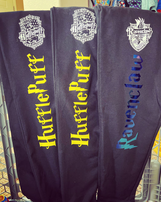 Wizarding House Jogger, Wizard sweatpants, Hufflepuff Pants, Slytherin Pants, Ravenclaw Pants, Gryffindor Pants