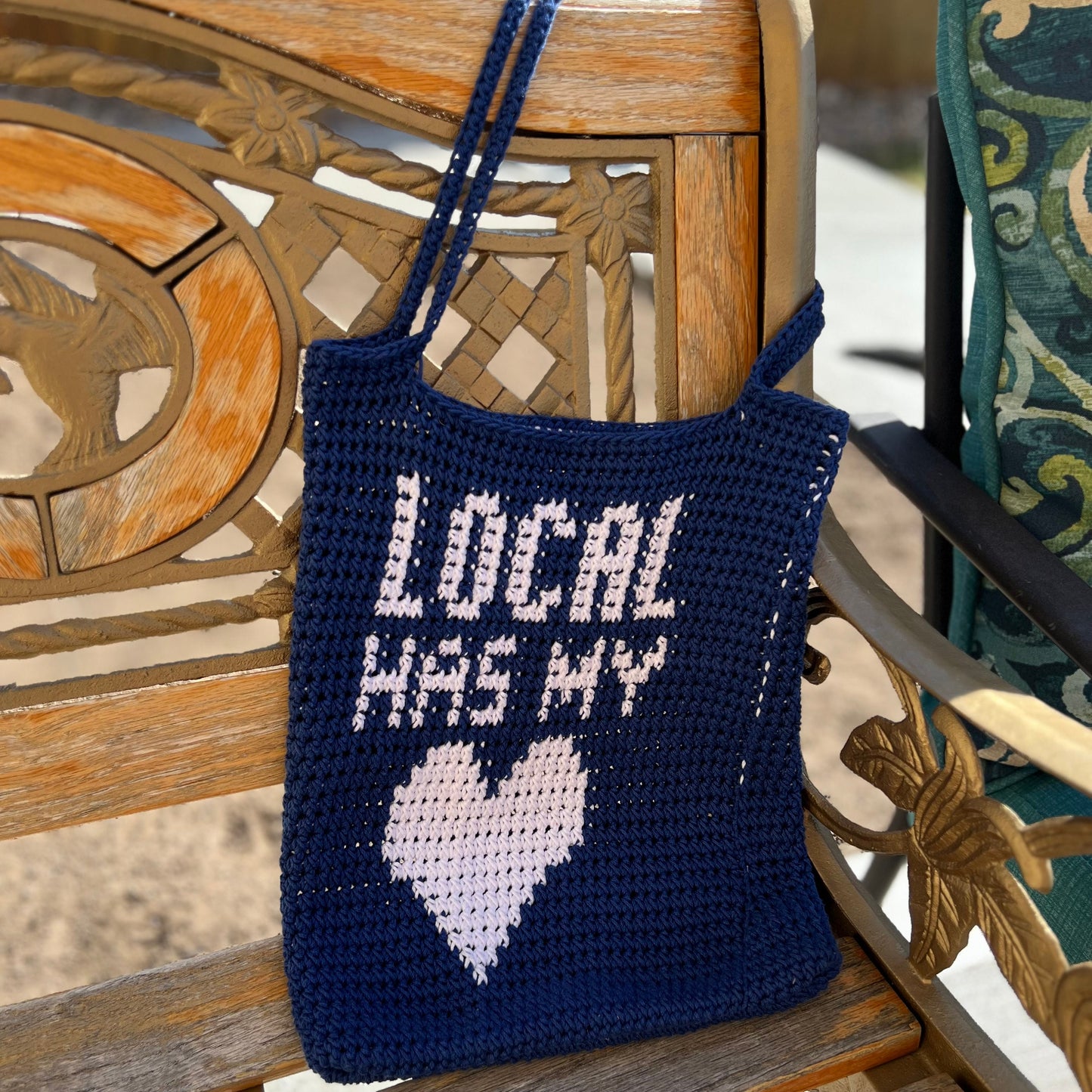 Local Has My Heart bag, reusable bag, market bag