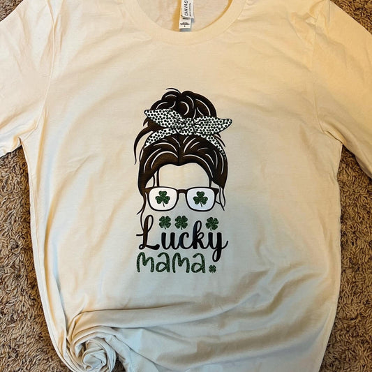 Lucky Mama Shirt, St Patrick's Day, Clover, Shamrock